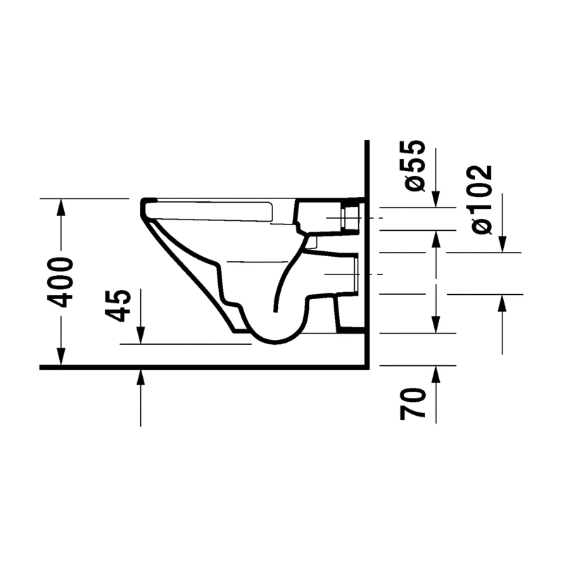 Duravit Durastyle WC csésze fali Rimless 37*54 