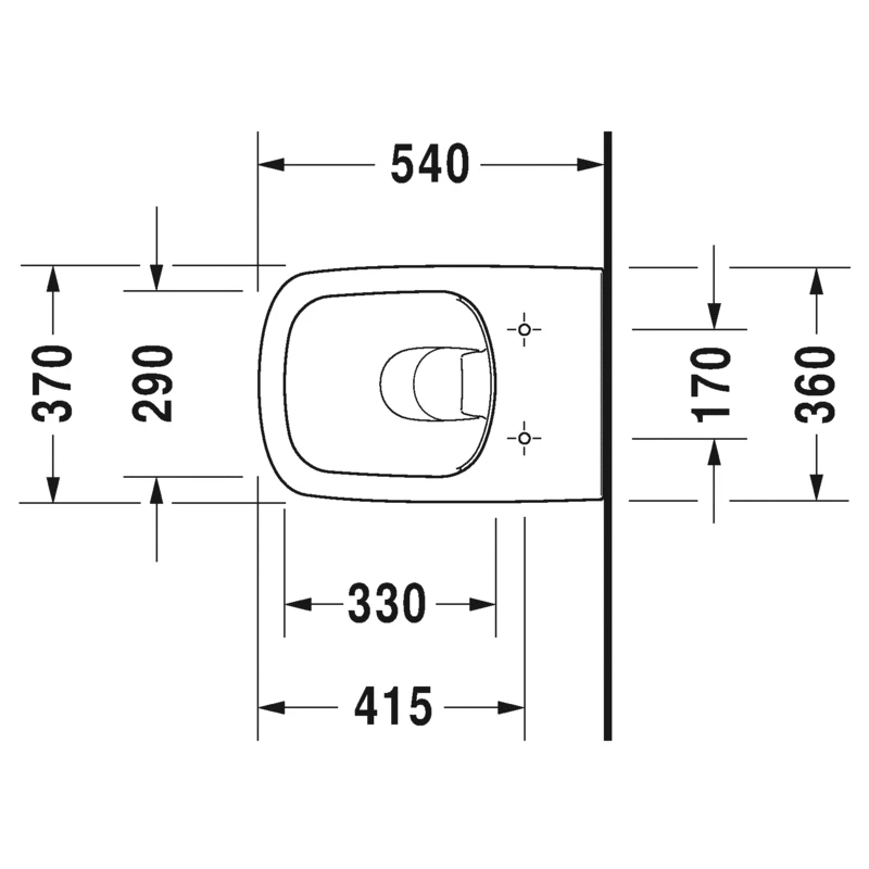 Duravit Durastyle WC csésze fali Rimless 37*54 