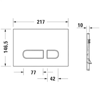 Duravit Durasystem A1 nyomólap fehér, műanyag, 217x146,5 mm, kétmennyiséges öblítéshez (installációs keret,szerelékek)