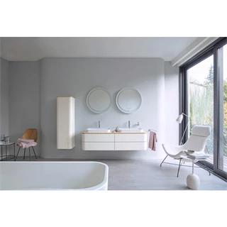 Duravit Happy D.2 Plus 600x460mm ráültethető mosdó, túlfolyóval, csaplyuk nélkül, hátsó fele nem mázas, fehér