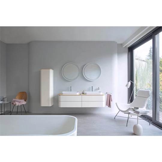 Duravit Happy D.2 Plus 600x460mm ráültethető mosdó, túlfolyóval, csaplyuk nélkül, hátsó fele nem mázas, fehér