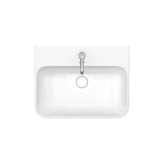 Duravit Happy D.2 Plus 600x460mm ráültethető mosdó, túlfolyóval, csaplyuk nélkül, hátsó fele nem mázas, fehér
