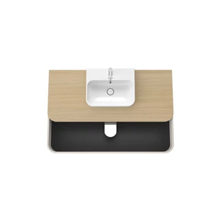 Duravit Happy D.2 Plus alsószekrény 1300x550, 2 fiókos, Happy D.2 Plus ráültethető mosdóhoz, szatén északi fehér