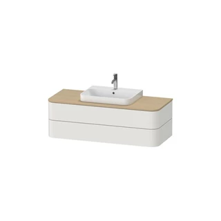 Duravit Happy D.2 Plus alsószekrény 1300x550, 2 fiókos, Happy D.2 Plus ráültethető mosdóhoz, szatén északi fehér