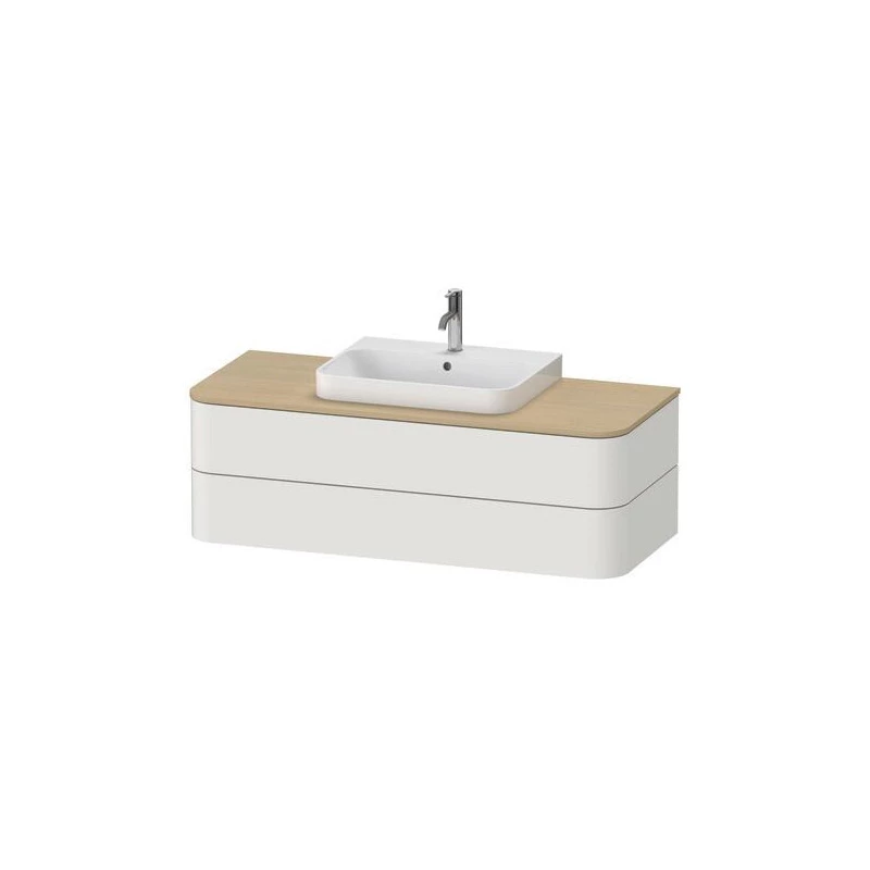 Duravit Happy D.2 Plus alsószekrény 1300x550, 2 fiókos, Happy D.2 Plus ráültethető mosdóhoz, szatén északi fehér