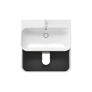 Duravit Happy D.2 Plus alsószekrény C-Bonded mosdóval, 775x490 mm, szifonnal, 2 fiókos, grafit super matt