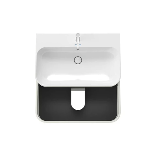 Duravit Happy D.2 Plus alsószekrény C-Bonded mosdóval, 775x490 mm, szifonnal, 2 fiókos, grafit super matt