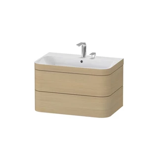 Duravit Happy D.2 Plus alsószekrény C-Bonded mosdóval, 775x490 mm, szifonnal, 2 fiókos, mediterrán tölgy