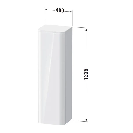 Duravit Happy D.2 Plus fali magasszekrény, zsanér bal oldalon, 400x360x1336 mm, szatén északi fehér, fedlap nélkül