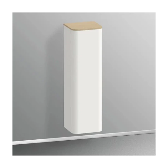 Duravit Happy D.2 Plus fali magasszekrény, zsanér bal oldalon, 400x360x1336 mm, szatén északi fehér, fedlap nélkül