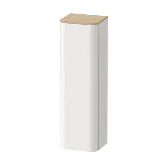 Duravit Happy D.2 Plus fali magasszekrény, zsanér bal oldalon, 400x360x1336 mm, szatén északi fehér, fedlap nélkül