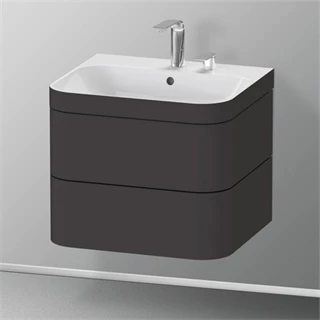 Duravit Happy D.2 Plus falon függő 2 fiókos alsószekrény c-bonded mosdóval 575*490*480mm, kerámia lefolyó szeleppel