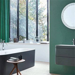 Duravit Happy D.2 Plus  falon függő alsószekrény(c-shapped) mosdóval 400*360*480mm, kerámia lefolyó szeleppel