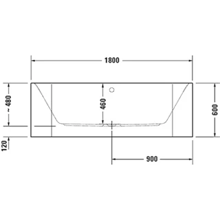 Duravit Happy D.2 Plus kád 1800*800mm téglalap alakú, félszabadonálló, szupermatt grafit