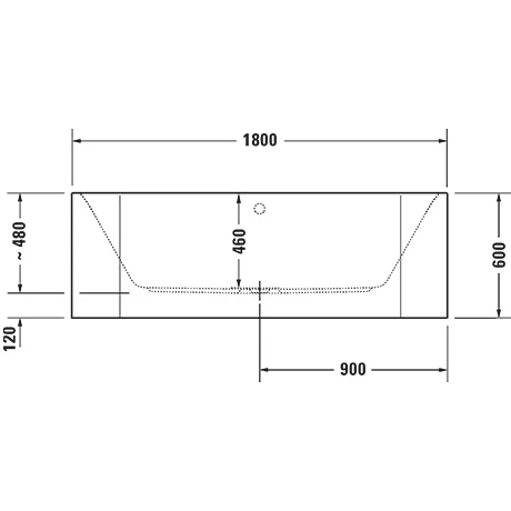Duravit Happy D.2 Plus kád 1800*800mm téglalap alakú, félszabadonálló, szupermatt grafit