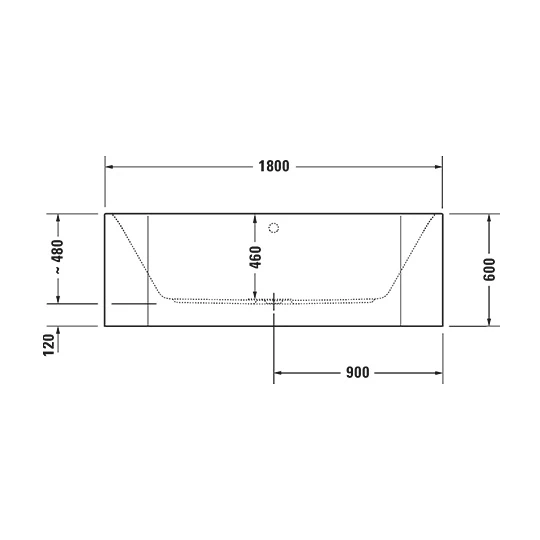 Duravit Happy D.2 Plus kád 1800*800mm téglalap alakú, félszabadonálló, szupermatt grafit