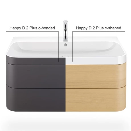 Duravit Happy D.2 Plus mosdó alá építhető két fiókos függő szekrény 975*490mm, c-bonded mosdóval(2 csaplyukas)