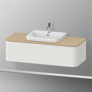 Duravit Happy D.2 Plus mosdópult, 1300x550 mm, mosdó kivágással középen, mediterrán tölgy