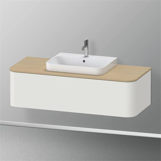 Duravit Happy D.2 Plus mosdópult, 1300x550 mm, mosdó kivágással középen, mediterrán tölgy