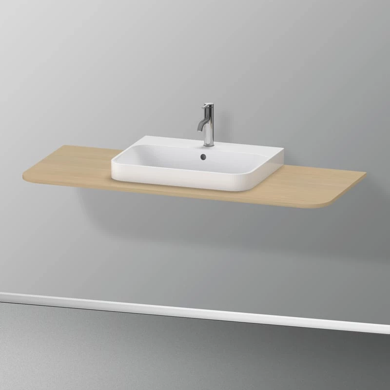 Duravit Happy D.2 Plus mosdópult, 1300x550 mm, mosdó kivágással középen, mediterrán tölgy