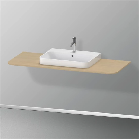 Duravit Happy D.2 Plus mosdópult, 1300x550 mm, mosdó kivágással középen, mediterrán tölgy