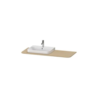 Duravit Happy D.2 Plus mosdópult, 1300x550 mm, mosdó kivágással középen, mediterrán tölgy