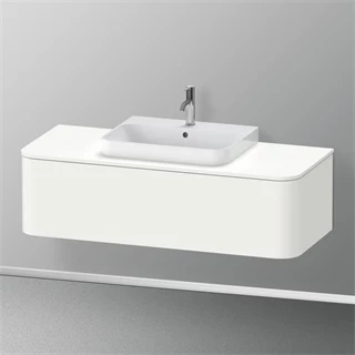 Duravit Happy D.2 Plus mosdópult, 1300x550 mm, mosdó kivágással középen, szatén matt fehér felület