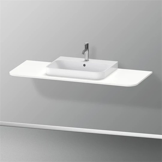 Duravit Happy D.2 Plus mosdópult, 1300x550 mm, mosdó kivágással középen, szatén matt fehér felület