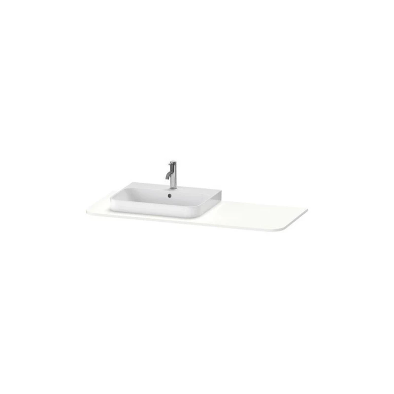 Duravit Happy D.2 Plus mosdópult, 1300x550 mm, mosdó kivágással középen, szatén matt fehér felület