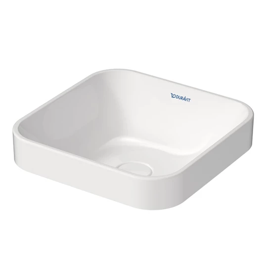 Duravit Happy D.2 Plus ráültethető mosdó 400x400x70mm, csaplyuk/túlfolyó nélk, kerámia fedeles lefolyó szelep, fehér
