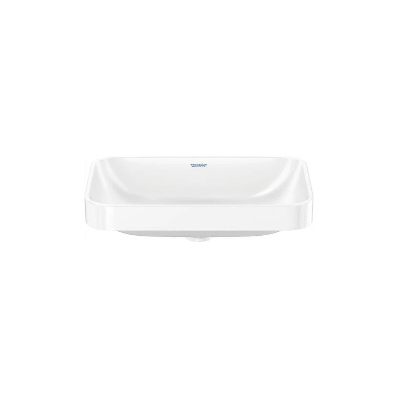 Duravit Happy D.2 Plus ráültethető mosdó 600x400x70/165mm, csaplyuk/túlfolyó nélk, kerámia fedeles lefolyó szelep, fehér