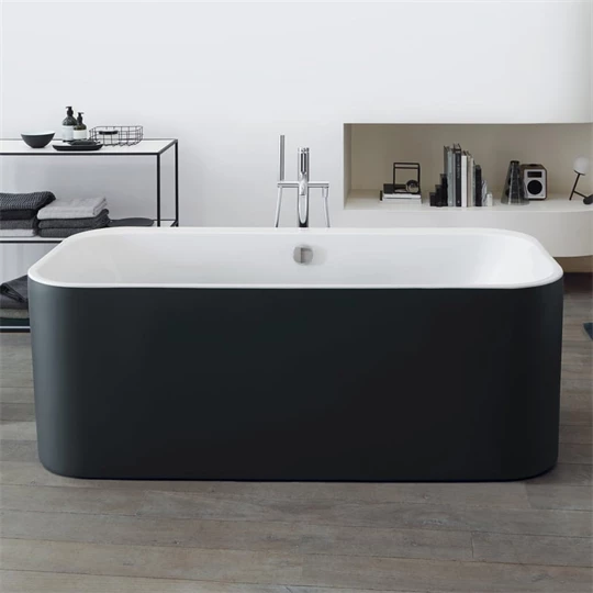 Duravit Happy D.2 Plus szabadonálló kád akril előlappal és állvánnyal, 1800x800x460 mm/170 l, szuper matt grafit 
