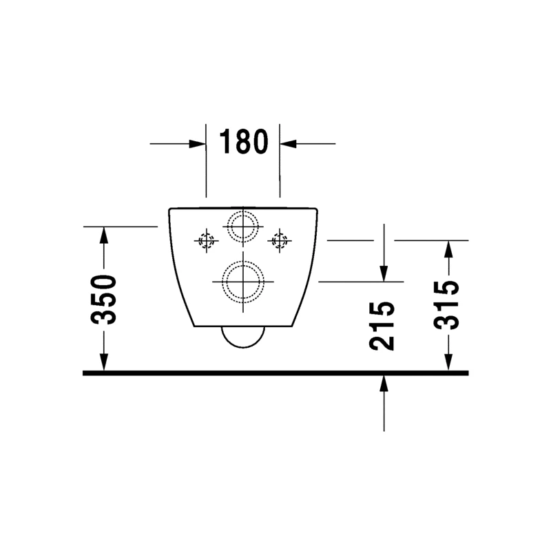 Duravit Happy D.2 fali WC csésze, mélyöblítésű, Rimless - öblítőperem nélküli, 365x540 mm, Wondergliss bevonattal