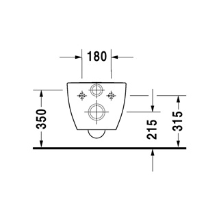 Duravit Happy D.2 fali WC csésze, mélyöblítésű, Rimless - öblítőperem nélküli, 365x540 mm, Wondergliss bevonattal