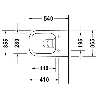 Duravit Happy D.2 fali WC csésze, mélyöblítésű, Rimless - öblítőperem nélküli, 365x540 mm, Wondergliss bevonattal