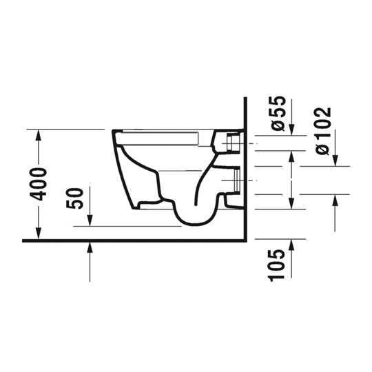 Duravit Me By Starck fali compact WC csésze, Rimless, mélyöblítésű, 370x480 mm