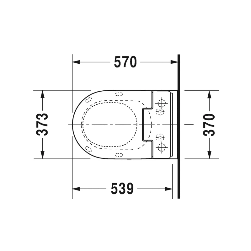 Duravit Me By Starck fali WC csésze Sensowashoz 370x570