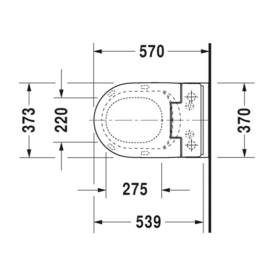 Duravit Sensowash Me By Strack fali WC csésze, mélyöblítésű, Rimless, 370x570 mm, csak Sensowash-hoz