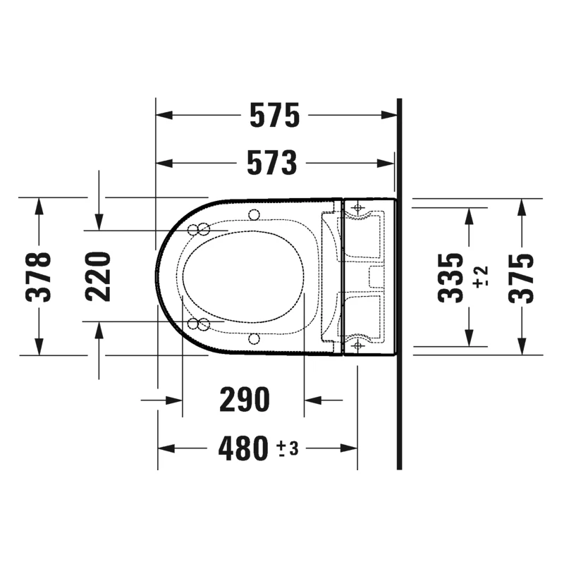Duravit Sensowash Starck f Plus Compact bidéfunkciós wc, Rimless, mélyöblítésű, 575*378*398mm fehér HygieneGlaze bevonat