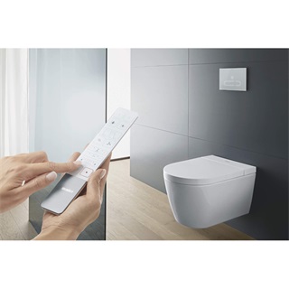 Duravit Sensowash Starck f Plus Compact bidéfunkciós wc, Rimless, mélyöblítésű, 378x575 mm, HygieneGlaze bevonat