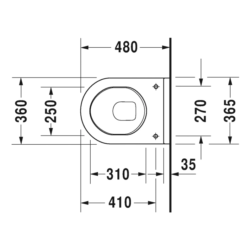 Duravit Starck3 WC csésze fali Compact 360*485 