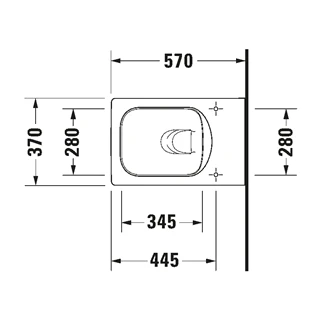 Duravit Vero Air fali wc, mélyöblítésű, Rimless, 370x570 mm, Durafix rögzítésse, fehér