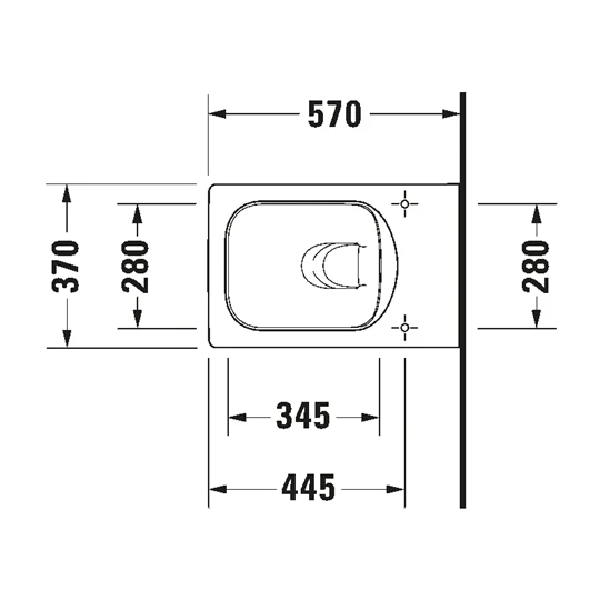 Duravit Vero Air fali wc, mélyöblítésű, Rimless, 370x570 mm, Durafix rögzítésse, fehér