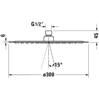 Duravit fejzuhany, 1 fúvókás 300mm krómozott