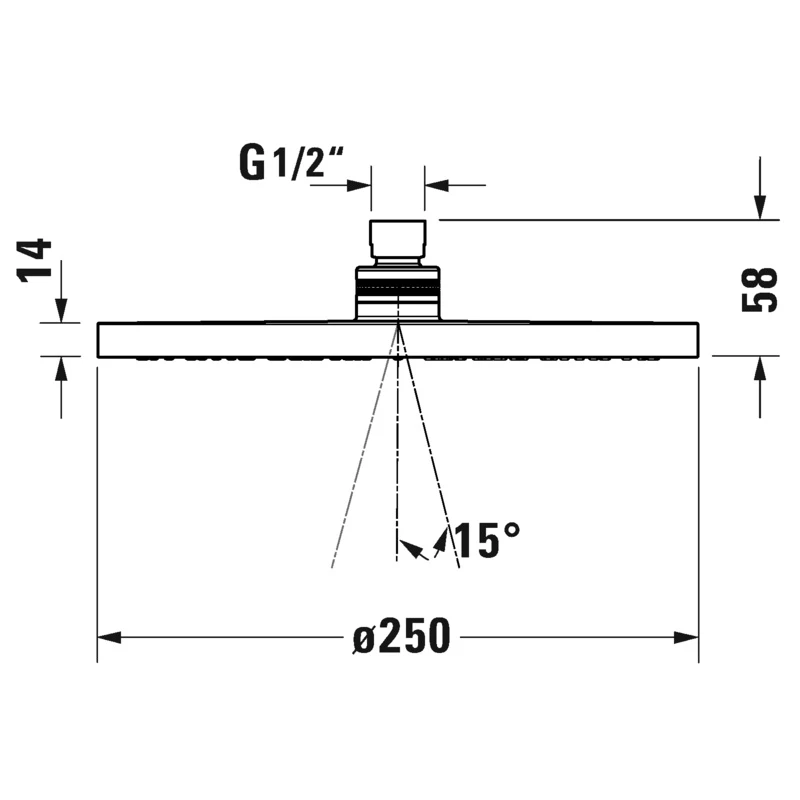 Duravit fejzuhany, átmérő: 250mm krómozott