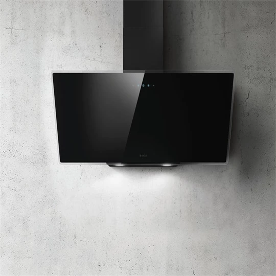 Elica Shire BL/A/90 fali páraelszívó, design, 90 cm, LED, A, IEC turbo: 650 m3/h, fekete üveg