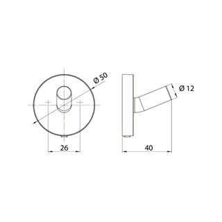 Emco Round fali akasztó , króm felület(ragasztható vagy fúrható)