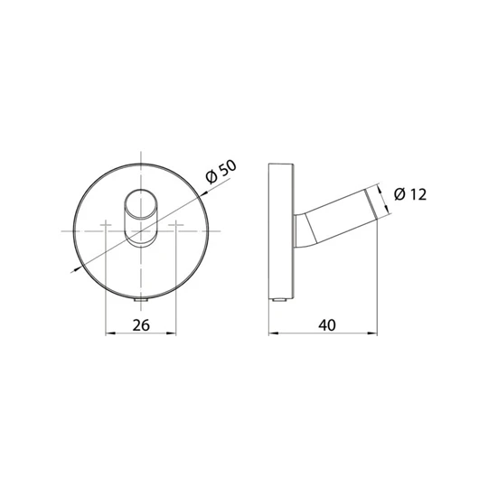 Emco Round fali akasztó , króm felület(ragasztható vagy fúrható)