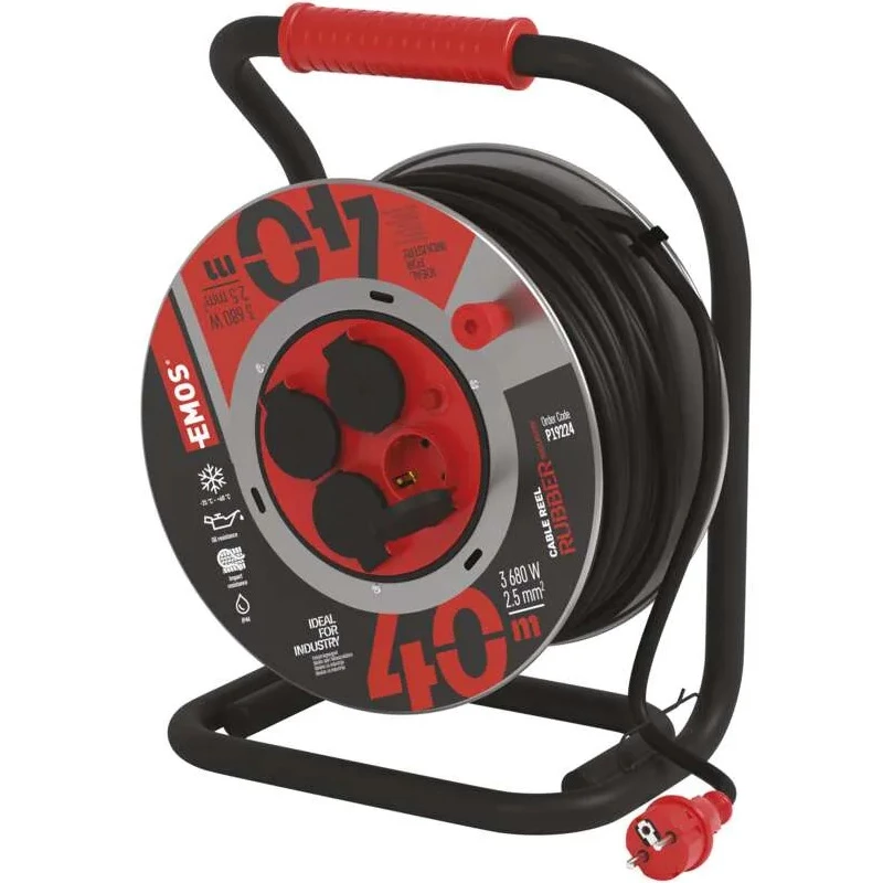 Emos fém kábeldob 4alj 40m 2,5mm -P19224