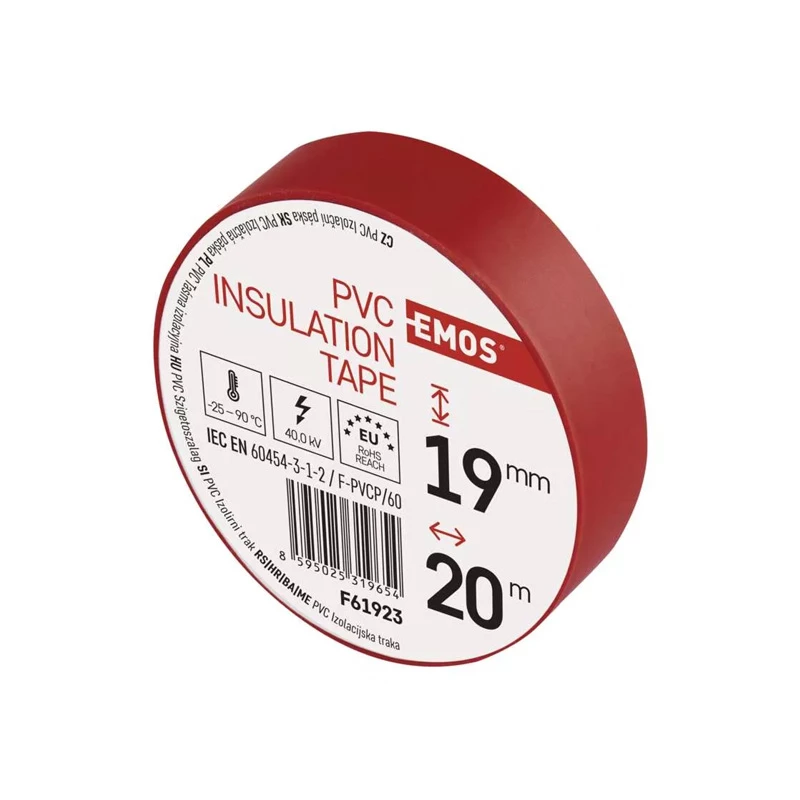 Emos szigetelőszalag PVC 19 mm x 20 fm piros F61923